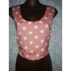 LNWT Sz S La Reyna Creamsicle Orange Polka Dot Open Back Top